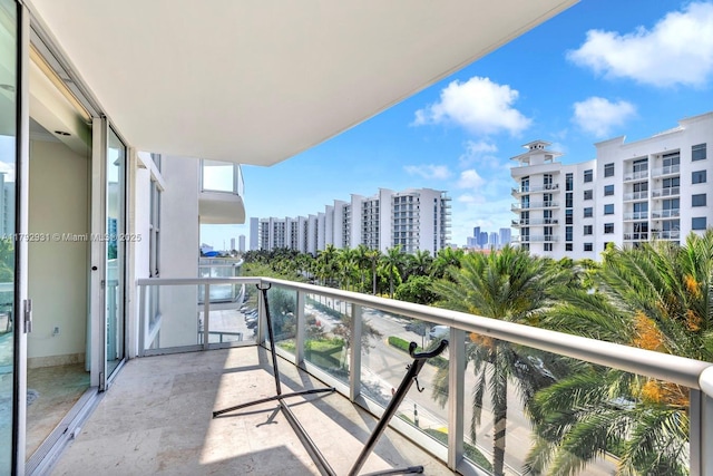 balcony featuring a view of city