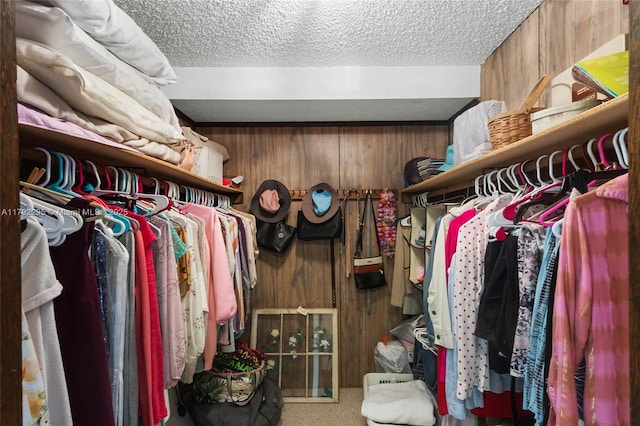 spacious closet featuring carpet