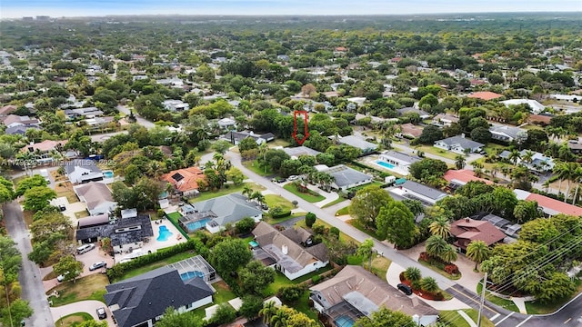 bird's eye view with a residential view