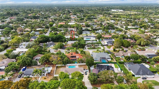 aerial view with a residential view