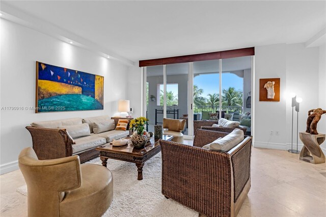 727 Crandon Blvd Unit 401, Key Biscayne, FL 33149 - living area featuring recessed lighting and baseboards