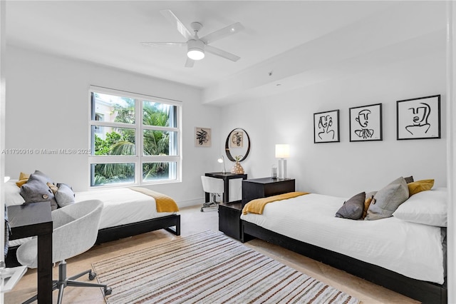 727 Crandon Blvd Unit 401, Key Biscayne, FL 33149 - bedroom featuring a ceiling fan