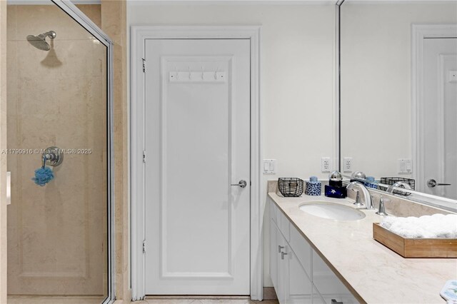 727 Crandon Blvd Unit 401, Key Biscayne, FL 33149 - full bathroom with vanity and a shower stall