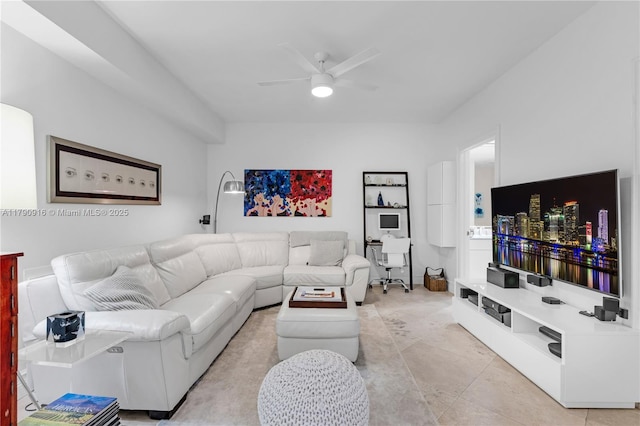 727 Crandon Blvd Unit 401, Key Biscayne, FL 33149 - living area featuring a ceiling fan