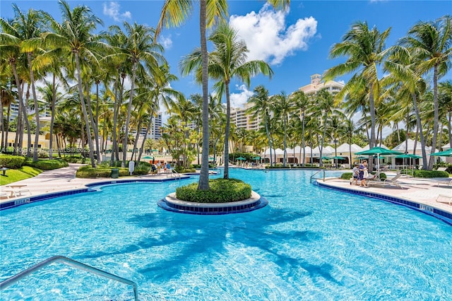 727 Crandon Blvd Unit 401, Key Biscayne, FL 33149 - community pool featuring a patio