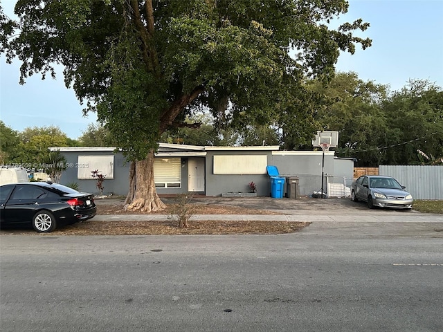 view of front of home with fence