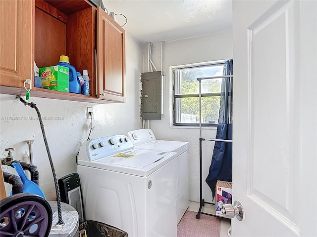 14320 NE 18th Ave, Miami, FL 33181 - washroom with electric panel, cabinet space, and washer and clothes dryer