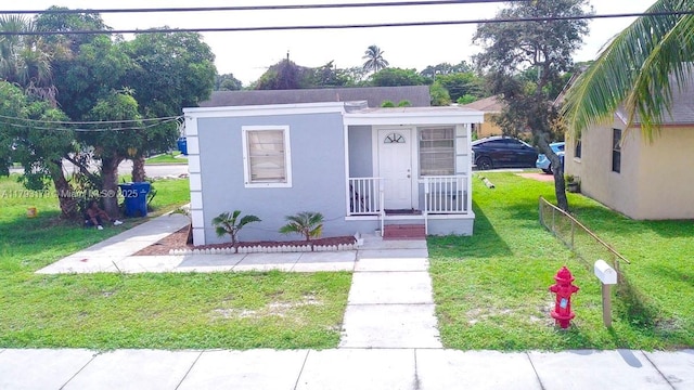 1265 Silver Beach Rd, Riviera Beach, FL 33404 - bungalow-style home featuring fence, a front yard, and stucco siding