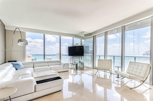 495 Brickell Ave Unit 2801, Miami, FL 33131 - tiled living room with a wealth of natural light