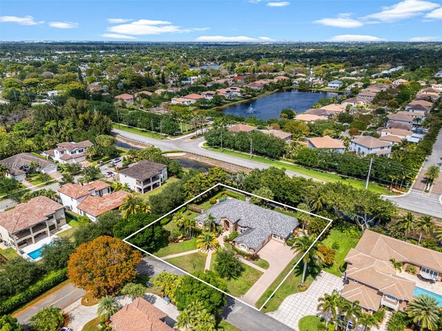 10605 Indian Trl, Cooper City, FL 33328 - bird's eye view with a water view and a residential view