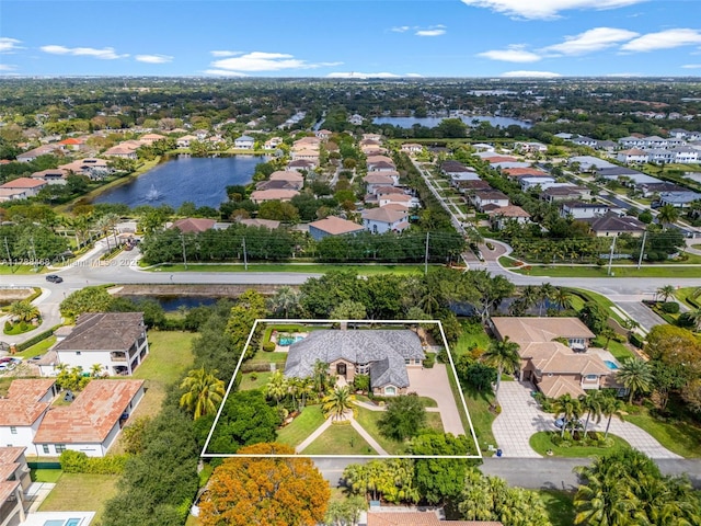 10605 Indian Trl, Cooper City, FL 33328 - aerial view with a water view and a residential view