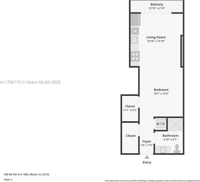 398 NE 5th St Unit 1805, Miami, FL 33132 - view of layout