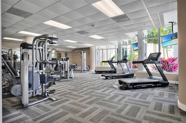 801 Brickell Key Blvd Unit 3105, Miami, FL 33131 - gym featuring carpet floors and baseboards