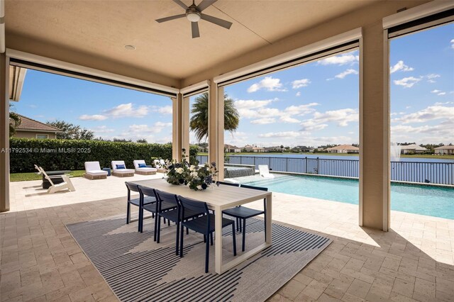 4991 E Sterling Ranch Cir, Davie, FL 33314 - view of patio with ceiling fan and outdoor dining space