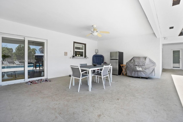 13605 SW 73rd Ave, Palmetto Bay, FL 33158 - view of patio featuring a ceiling fan and outdoor dining area