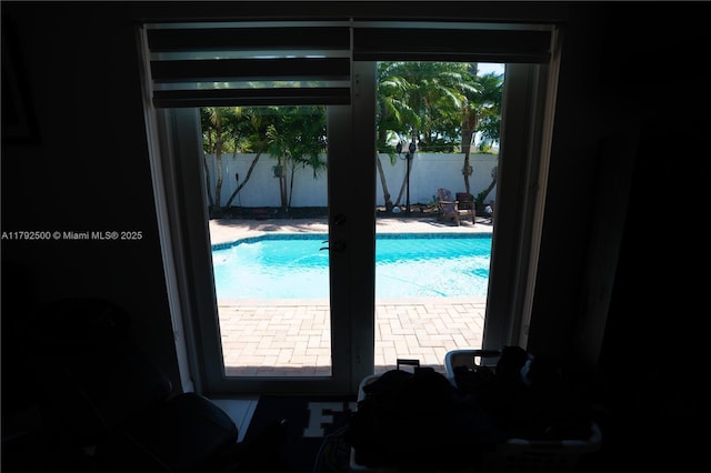 interior space featuring french doors