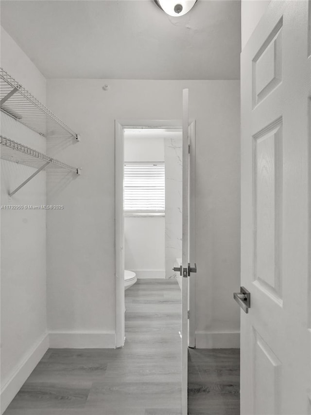 spacious closet with wood finished floors