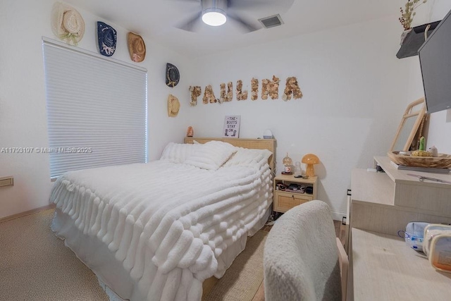 1558 Sunset Way, Weston, FL 33327 - bedroom featuring baseboards, visible vents, and ceiling fan