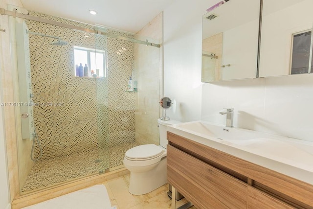 1558 Sunset Way, Weston, FL 33327 - full bath with vanity, a stall shower, visible vents, and toilet