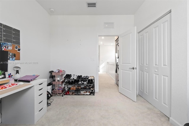 12901 SW 232nd Ln, Homestead, FL 33032 - bedroom featuring visible vents, a closet, and light colored carpet