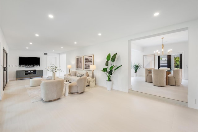 1375 SW 17th Ter, Miami, FL 33145 - living area featuring recessed lighting and a chandelier