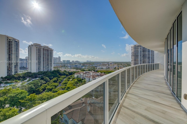 balcony featuring a view of city