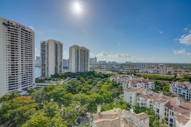 drone / aerial view featuring a city view