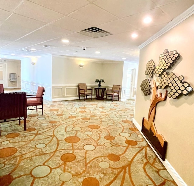 community lobby with visible vents