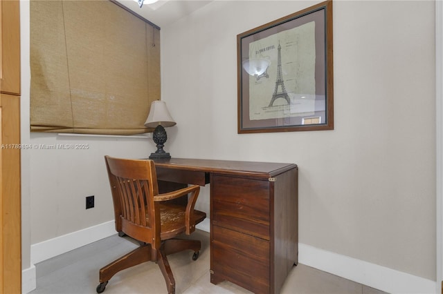 office area with baseboards