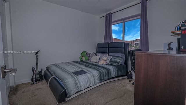 bedroom with carpet