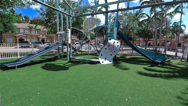 communal playground with fence