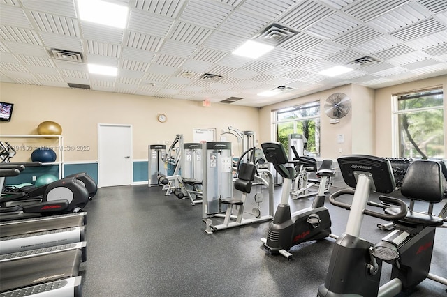 gym with visible vents