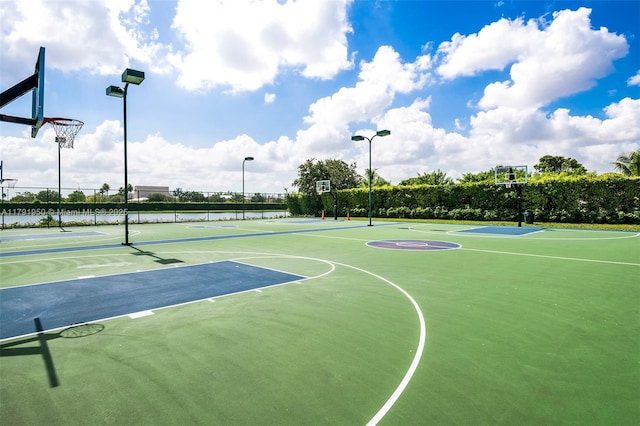 view of sport court with fence and community basketball court
