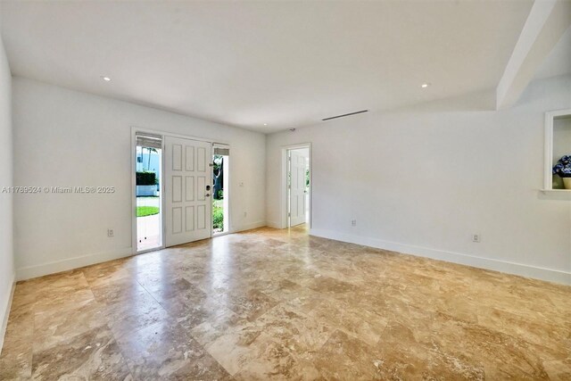 255 Ridgewood Rd, Key Biscayne, FL 33149 - empty room featuring baseboards and recessed lighting