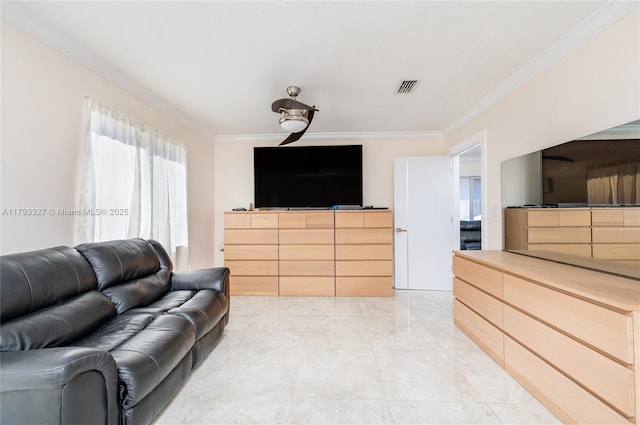 6829 W 26th Ave, Hialeah, FL 33016 - living area featuring visible vents and crown molding