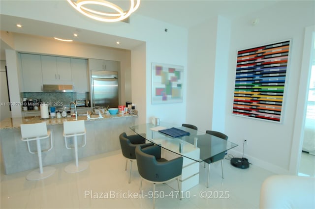 950 Brickell Bay Dr Unit 4710, Miami, FL 33131 - dining area featuring recessed lighting