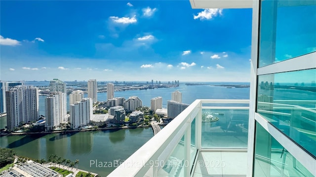 950 Brickell Bay Dr Unit 4710, Miami, FL 33131 - balcony featuring a water view and a view of city