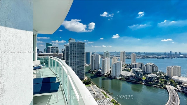 950 Brickell Bay Dr Unit 4710, Miami, FL 33131 - balcony featuring a city view and a water view