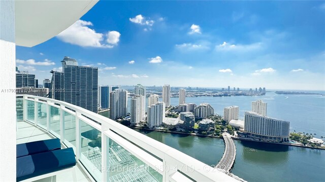 950 Brickell Bay Dr Unit 4710, Miami, FL 33131 - balcony with a water view and a city view