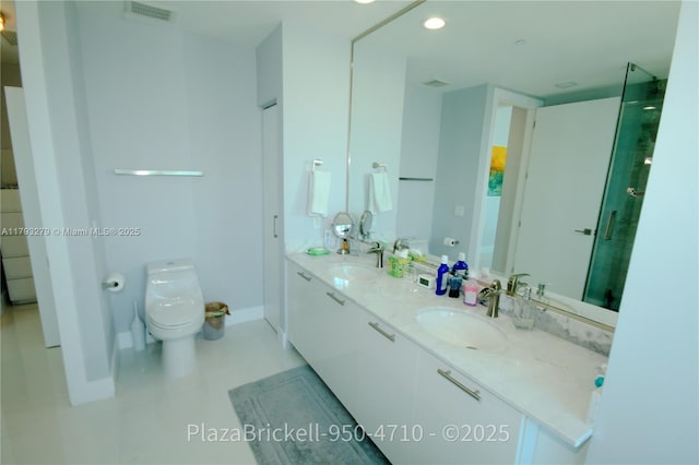 950 Brickell Bay Dr Unit 4710, Miami, FL 33131 - full bathroom with toilet, baseboards, visible vents, and a sink