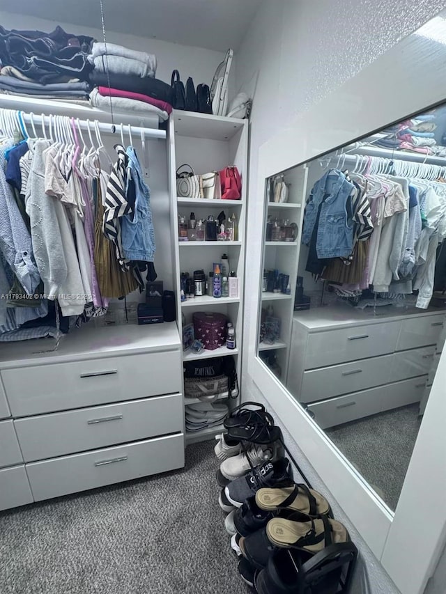 spacious closet featuring carpet