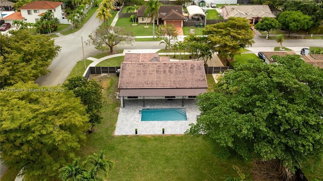 aerial view featuring a residential view