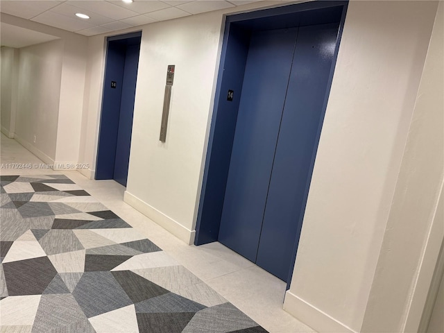 2655 Collins Ave Unit 1405, Miami Beach, FL 33140 - corridor with baseboards, recessed lighting, elevator, and light colored carpet
