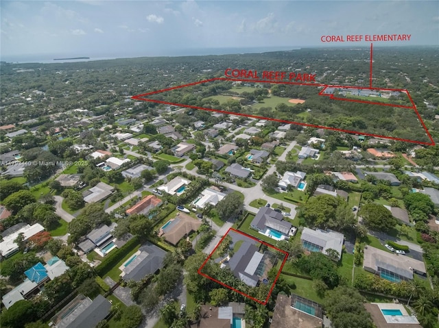 14520 SW 79th Ct, Palmetto Bay, FL 33158 - aerial view of residential area with property boundaries highlighted