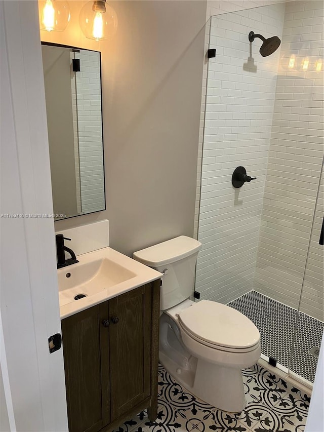 14520 SW 79th Ct, Palmetto Bay, FL 33158 - bathroom with a stall shower, vanity, and tile patterned flooring