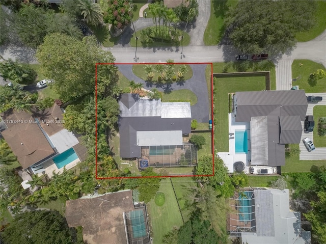 14520 SW 79th Ct, Palmetto Bay, FL 33158 - aerial view of property's location with a pool area and property boundaries highlighted