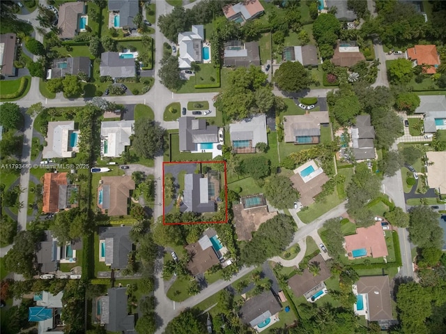 14520 SW 79th Ct, Palmetto Bay, FL 33158 - aerial perspective of suburban area featuring property parcel outlined