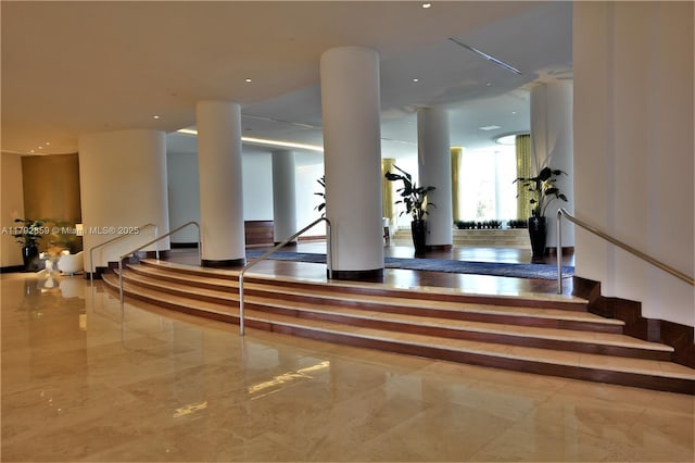 common area featuring stairway