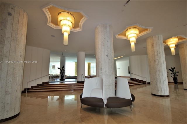 community lobby with stairway