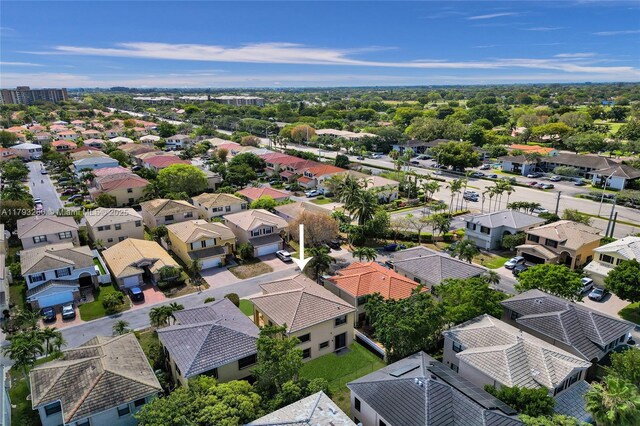 aerial view with a residential view